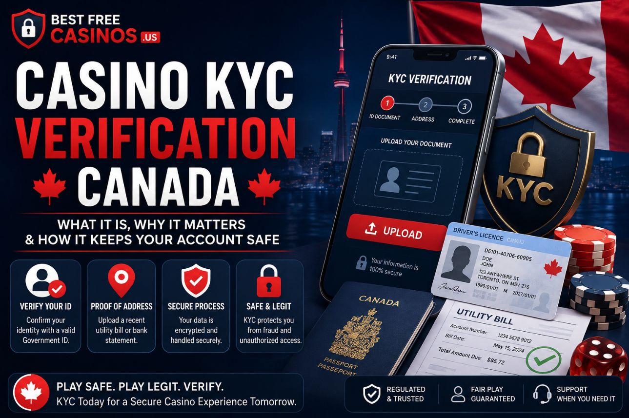 Casino KYC verification in Canada showing ID checks, proof of address and secure account verification